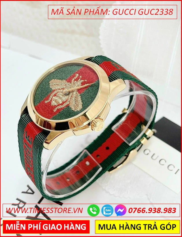 dong-ho-nu-gucci-unisex-mat-con-ong-vang-gold-day-nato-timesstore-vn