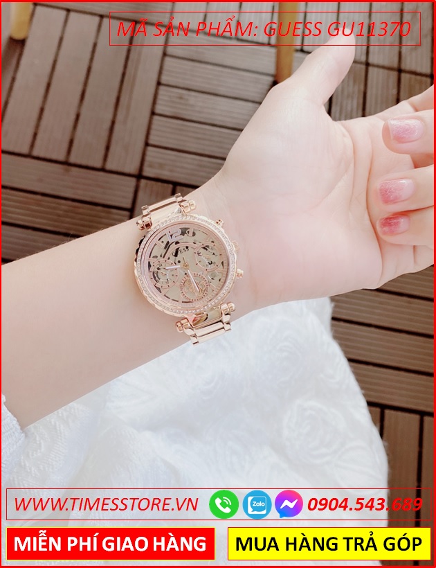 dong-ho-nu-guess-chronograph-lo-co-mat-tron-day-kim-loai-rose-gold-dep-timesstore-vn