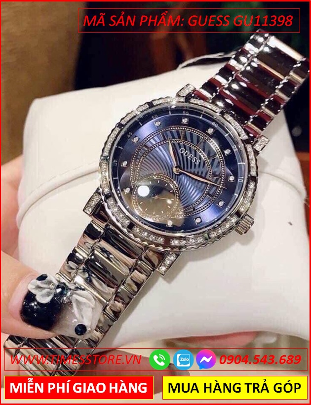 dong-ho-nu-guess-constellation-mat-xanh-dinh-da-day-kim-loai-timesstore-vn