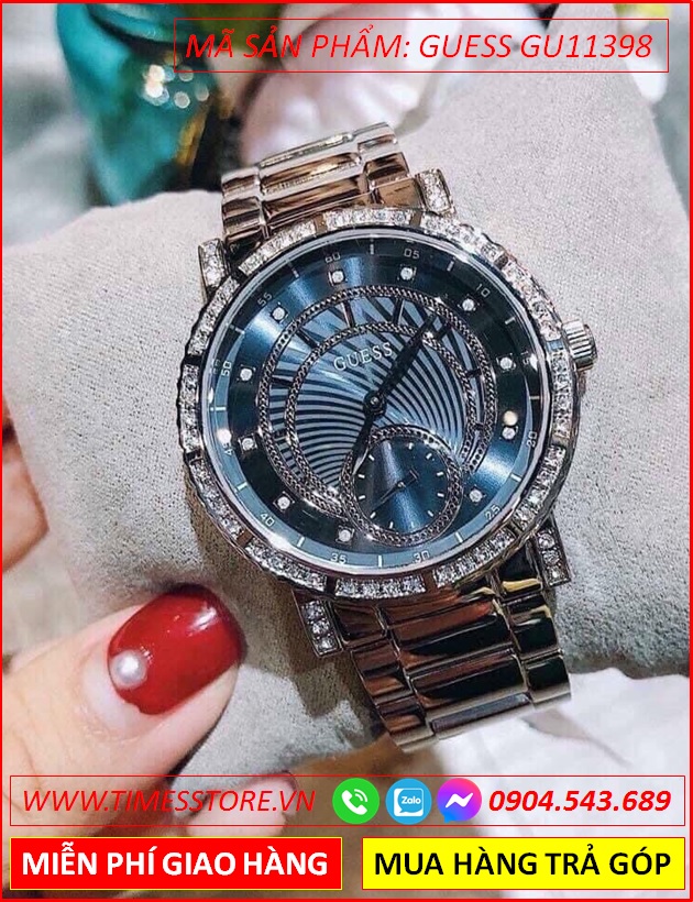 dong-ho-nu-guess-constellation-mat-xanh-dinh-da-day-kim-loai-timesstore-vn