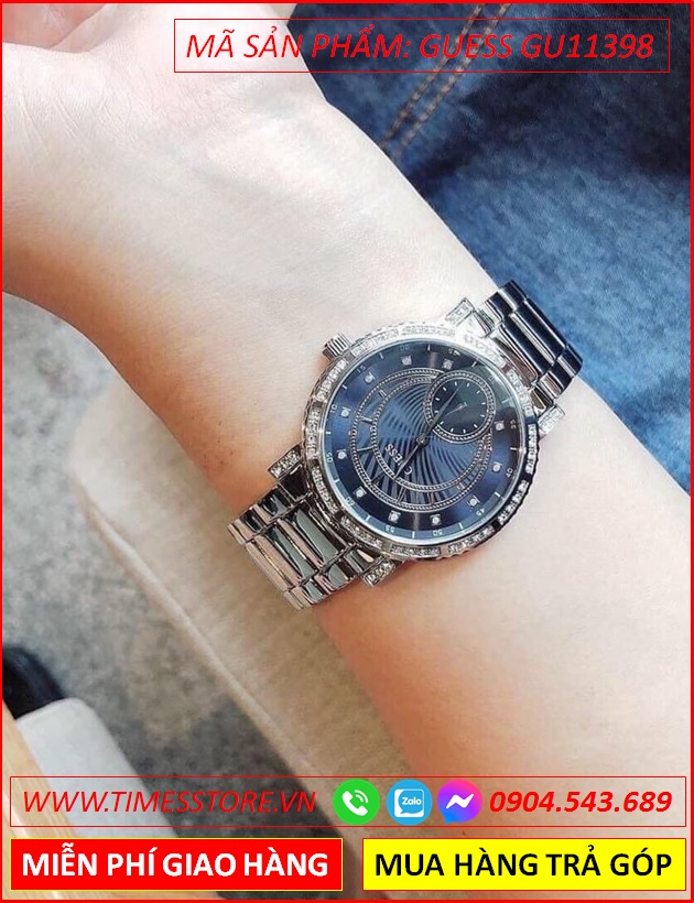 dong-ho-nu-guess-constellation-mat-xanh-dinh-da-day-kim-loai-timesstore-vn