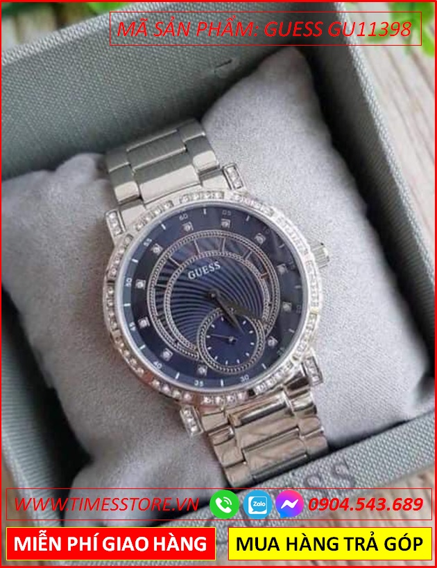 dong-ho-nu-guess-constellation-mat-xanh-dinh-da-day-kim-loai-timesstore-vn