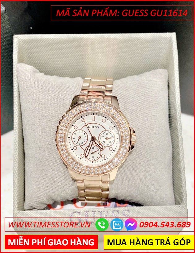 dong-ho-nu-guess-crown-jewel-mat-trang-day-rose-gold-timesstore-vn