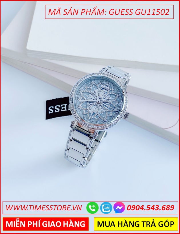 dong-ho-nu-guess-glitz-mat-3d-bong-hoa-lily-day-kim-loai-timesstore-vn