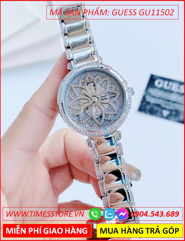 dong-ho-nu-guess-glitz-mat-3d-bong-hoa-lily-day-kim-loai-timesstore-vn