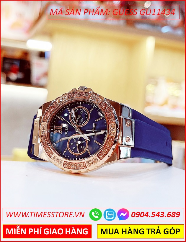 dong-ho-nu-guess-luxury-mat-dinh-da-rose-gold-day-cao-su-xanh-timesstore-vn