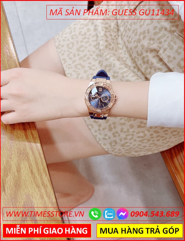 dong-ho-nu-guess-luxury-mat-dinh-da-rose-gold-day-cao-su-xanh-timesstore-vn