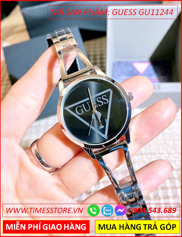 dong-ho-nu-guess-luxury-mat-tron-den-day-kim-loai-silver-thoi-trang-dep-timesstore-vn