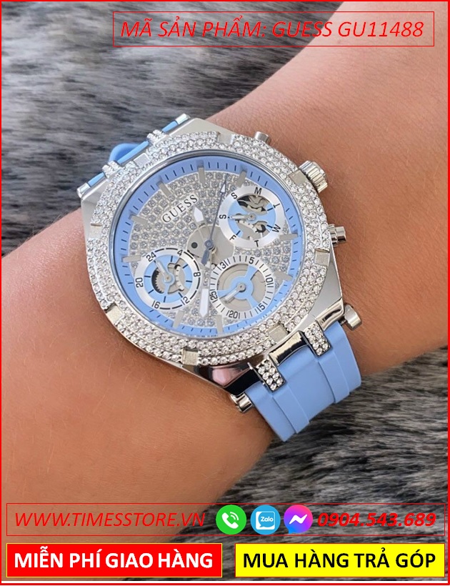 dong-ho-nu-guess-mat-full-da-swarovski-day-silicone-xanh-timesstore-vn
