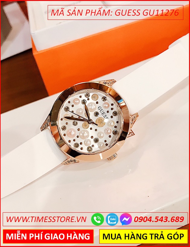 dong-ho-nu-guess-mat-tron-dinh-da-ngoc-trai-day-silicone-trang-thoi-trang-dep-timesstore-vn