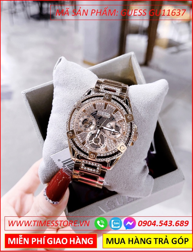 dong-ho-nu-guess-queen-multifunction-day-kim-loai-rose-gold-timesstore-vn