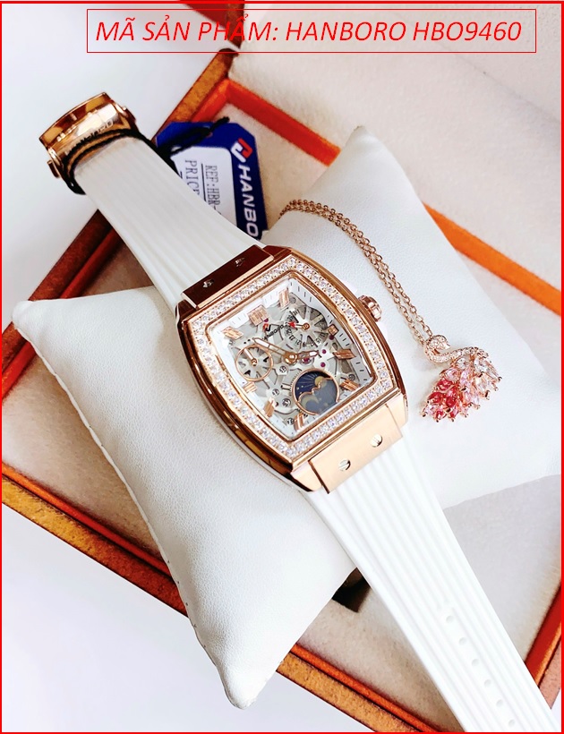 dong-ho-nu-hanboro-mat-chu-nhat-rose-gold-day-sillicone-trang-timesstore