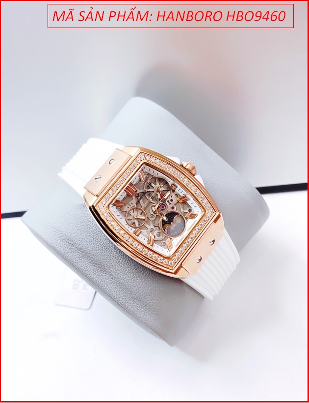 dong-ho-nu-hanboro-mat-chu-nhat-rose-gold-day-sillicone-trang-timesstore