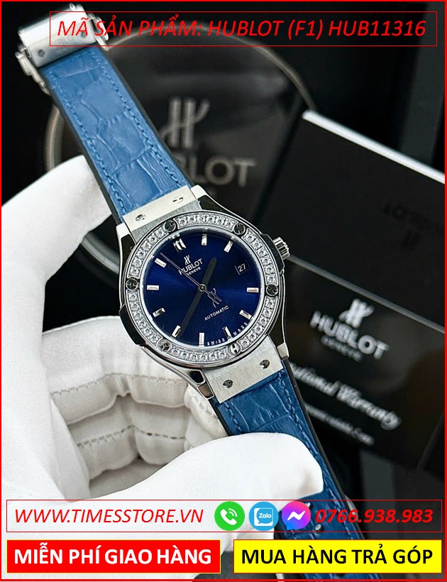 dong-ho-nu-hublot-f1-automatic-mat-tron-dinh-da-day-silicone-xanh-timesstore-vn