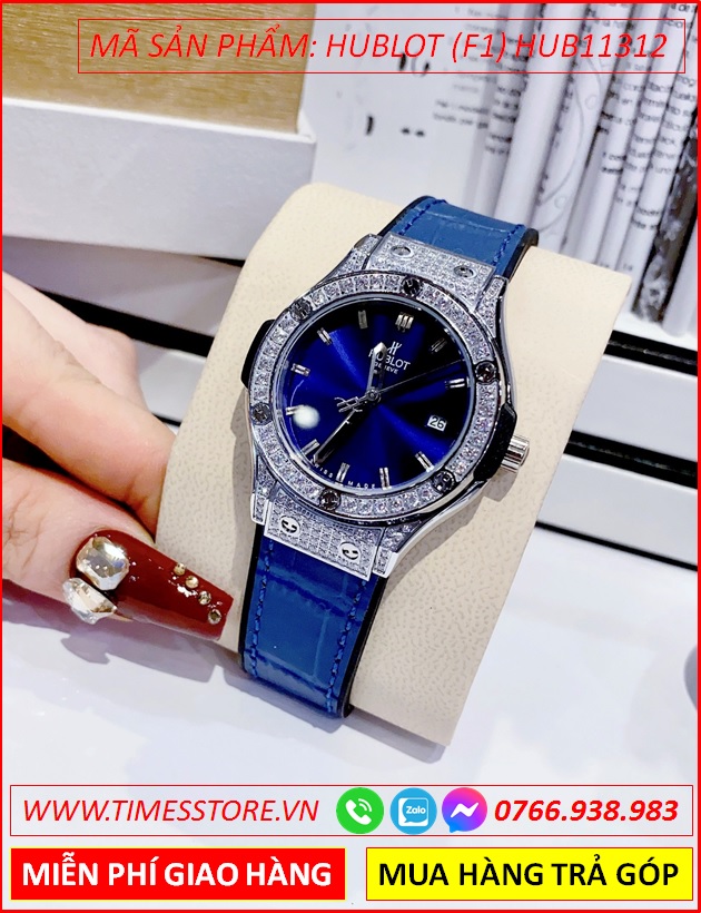 dong-ho-nu-hublot-f1-classic-fusion-dinh-da-silicone-xanh-timesstore-vn