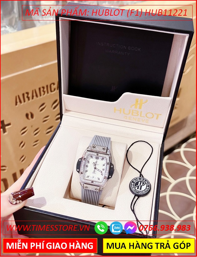 dong-ho-nu-hublot-f1-spirit-mat-trang-dinh-da-silicone-xam-timesstore-vn