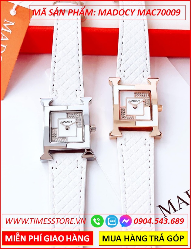 dong-ho-nu-madocy-mat-vuong-chia-4-goc-tua-hermes-dinh-da-rose-gold-day-da-trang-thoi-trang-dep-timesstore-vn