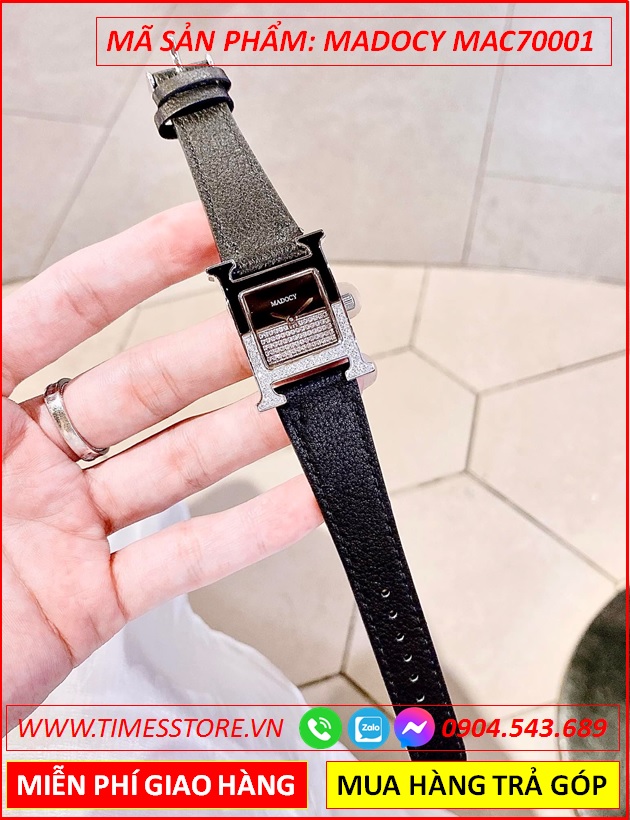 dong-ho-nu-madocy-mat-vuong-tua-hermes-dinh-da-silver-day-da-den-thoi-trang-dep-timesstore-vn