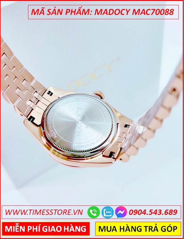 dong-ho-nu-madocy-tua-rolex-day-kim-loai-rose-gold-timesstore-vn