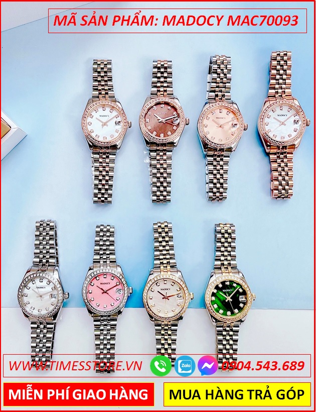 dong-ho-nu-madocy-tua-rolex-mat-trang-day-demi-timesstore-vn