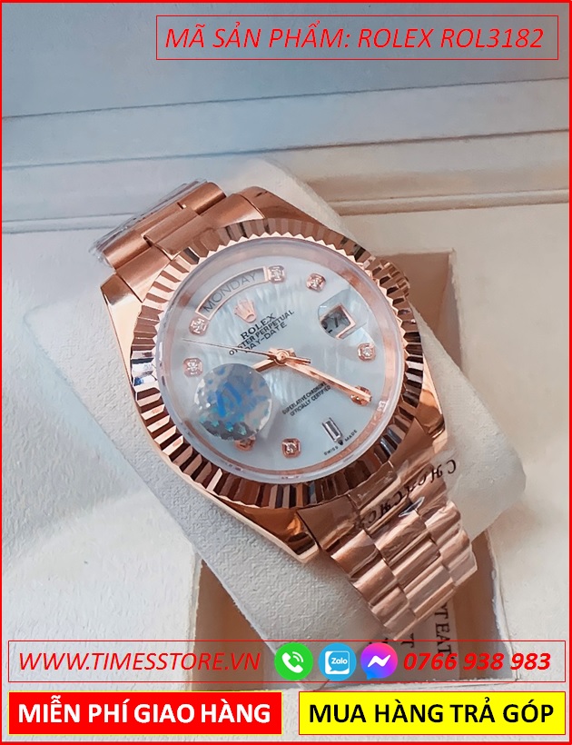 dong-ho-nu-rolex-f1-automatic-2-lich-mat-nieng-khia-day-rose-gold-timesstore-vn