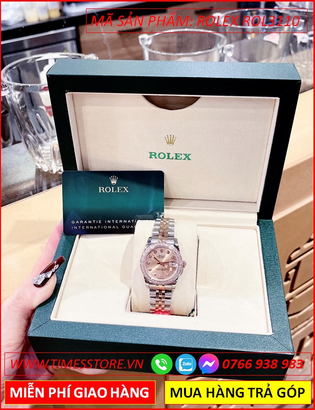 dong-ho-nu-rolex-f1-automatic-datejust-mat-hong-dinh-da-day-demi-timesstore-vn