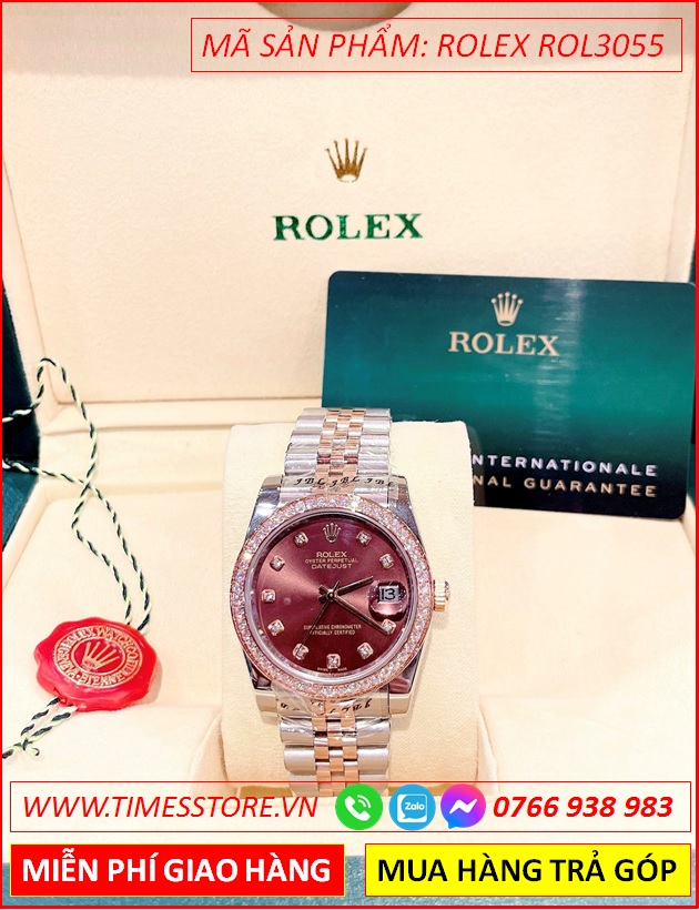 dong-ho-nu-rolex-f1-automatic-mat-nau-day-demi-timesstore-vn