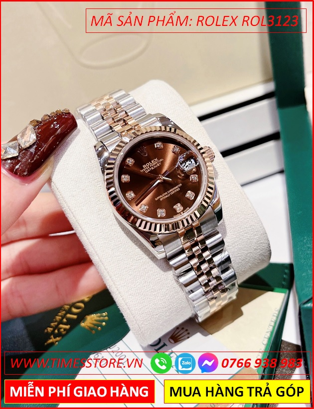 dong-ho-nu-rolex-f1-automatic-mat-nau-nieng-khia-day-demi-timesstore-vn