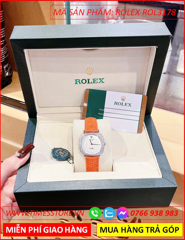 dong-ho-nu-rolex-f1-cellini-mat-vuong-trang-day-da-cam-timesstore-vn