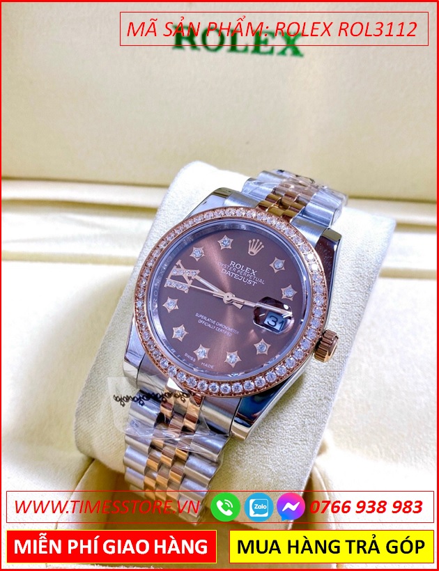 dong-ho-nu-rolex-f1-mat-nau-dinh-da-rose-gold-day-demi-timesstore-vn