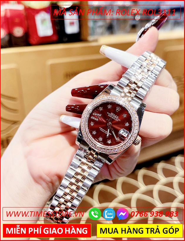 dong-ho-nu-rolex-f1-mat-nau-tay-dinh-da-day-demi-timesstore-vn