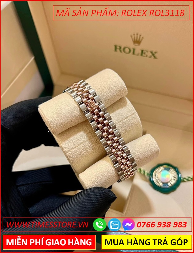 dong-ho-nu-rolex-f1-mat-tron-khia-nau-tay-day-demi-timesstore-vn