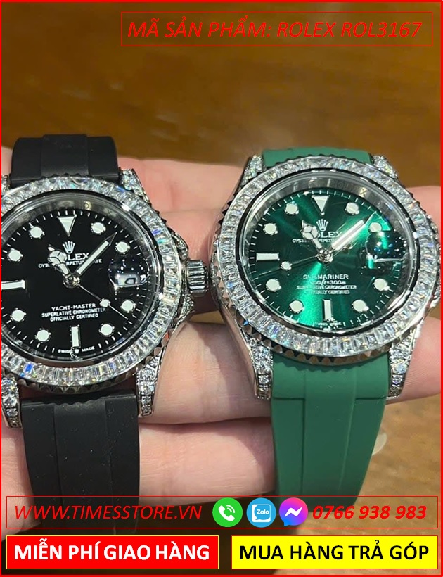 dong-ho-nu-rolex-f1-submariner-mat-dinh-da-sillicone-xanh-timesstore-vn