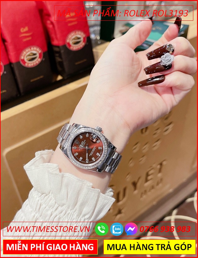 dong-ho-nu-rolex-mat-do-dinh-da-day-kim-loai-timesstore-vn