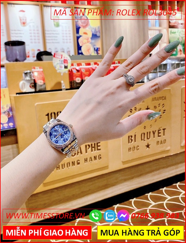 dong-ho-nu-rolex-season-sieu-cap-replica-1-1-mat-bong-hoa-xanh-duong-day-demi-rose-gold-timesstore-vn