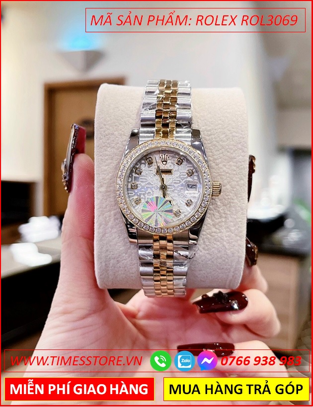 dong-ho-nu-rolex-sieu-cap-f1-dinh-da-day-demi-vang-gold-timesstore-vn