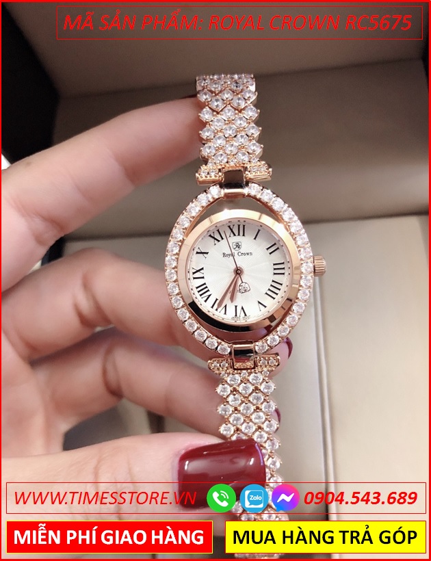 dong-ho-nu-royal-crown-mat-tron-trang-xoay-day-full-da-rose-gold-dep-gia-re-timesstore-vn