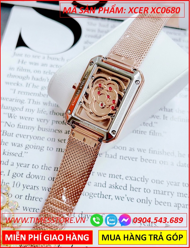 dong-ho-nu-xcer-mat-chu-nhat-lo-may-day-mesh-rose-gold-timesstore-vn