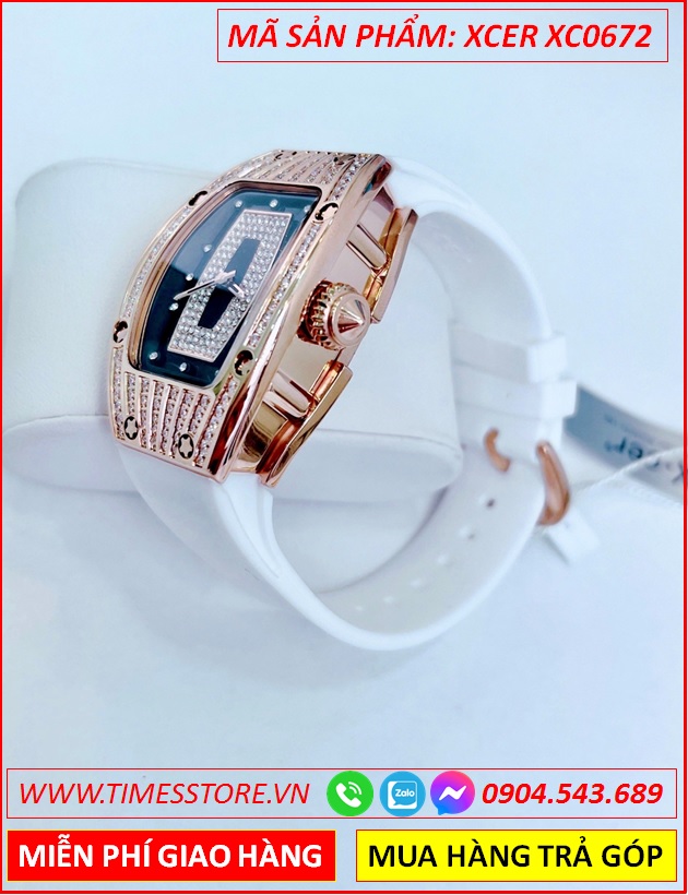 dong-ho-nu-xcer-mat-oval-da-rose-gold-day-silicone-trang-timesstore-vn