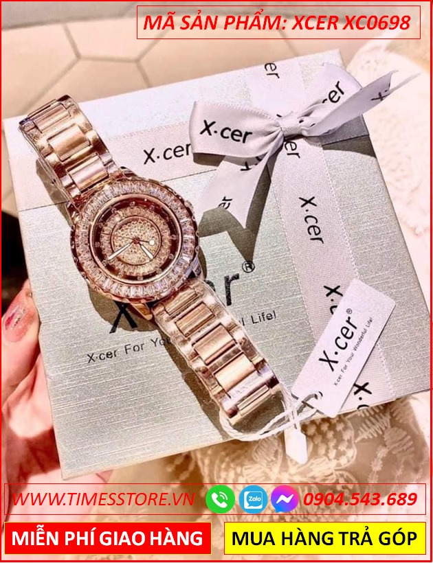 dong-ho-nu-xcer-mat-tron-pha-le-day-kim-loai-rose-gold-timesstore-vn