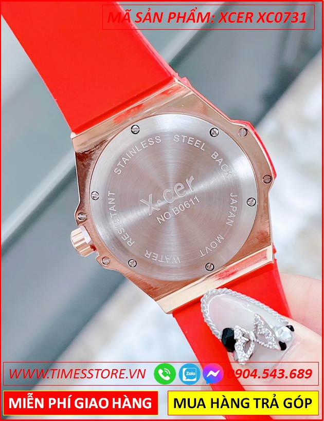 dong-ho-nu-xcer-tua-hublot-dinh-da-rose-gold-day-silicone-do-timesstore-vn