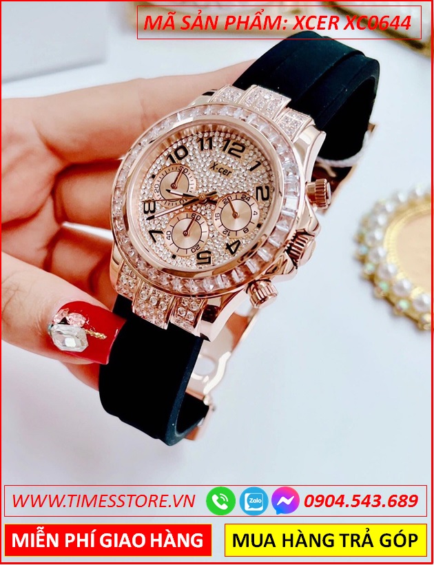 dong-ho-nu-xcer-tua-rolex-full-da-swarovski-rose-gold-day-cao-su-timesstore