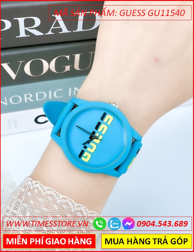 dong-ho-unisex-guess-logo-turquoise-day-sillicone-xanh-timesstore-vn