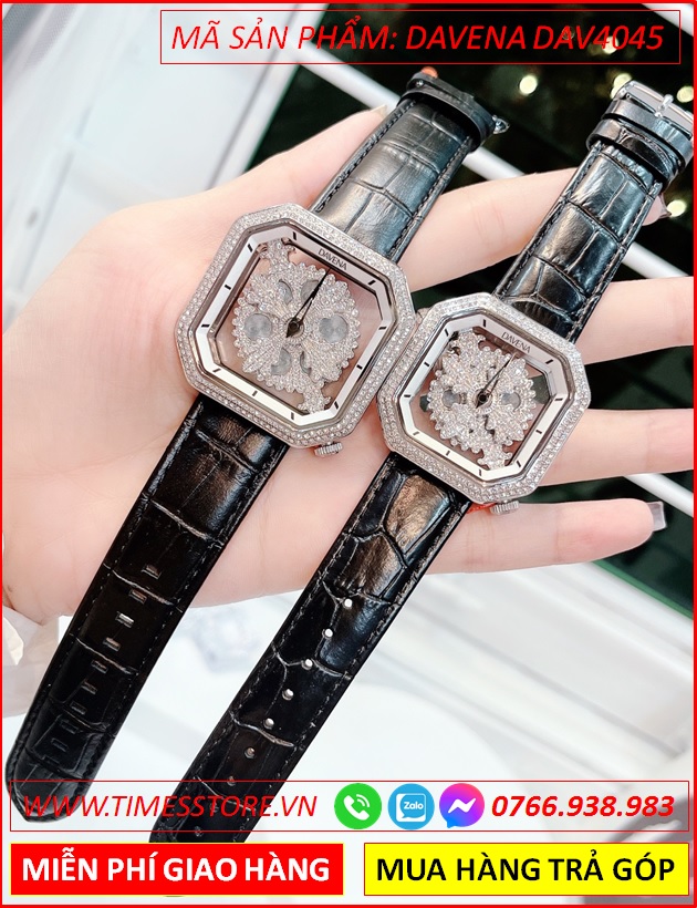 set-dong-ho-cap-doi-davena-mat-vuong-canh-hoa-xoay-dinh-da-swarovski-silver-day-da-den-dep-gia-re-timesstore-vn