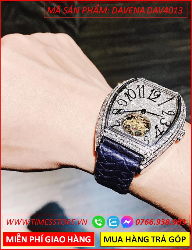 set-dong-ho-nam-davena-automatic-mat-oval-dinh-da-swarovski-silver-day-da-dan-xanh-thoi-trang-dep-gia-re-timesstore-vn