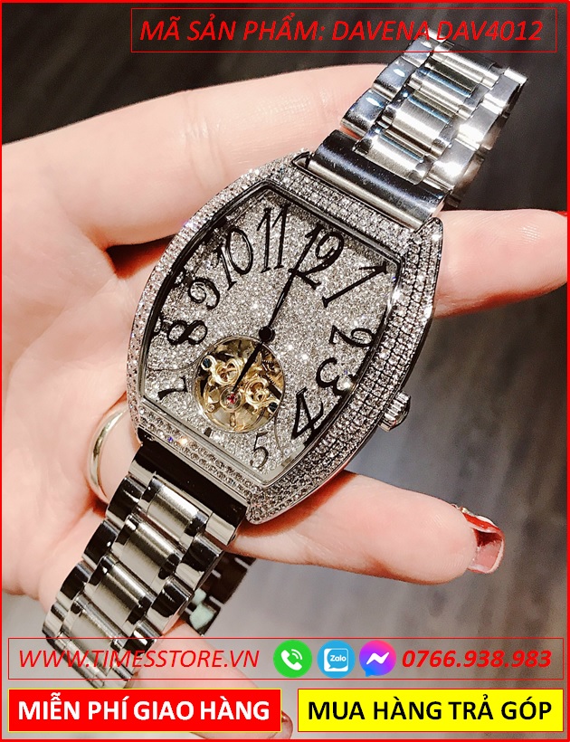 set-dong-ho-nam-davena-automatic-mat-oval-dinh-da-swarovski-silver-day-kim-loai-dep-gia-re-timesstore-vn