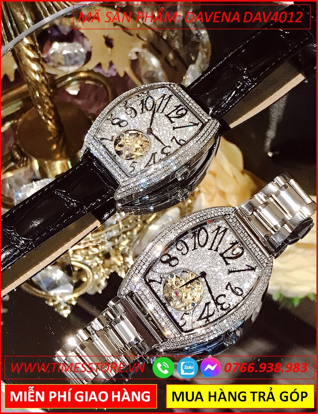 set-dong-ho-nam-davena-automatic-mat-oval-dinh-da-swarovski-silver-day-kim-loai-dep-gia-re-timesstore-vn