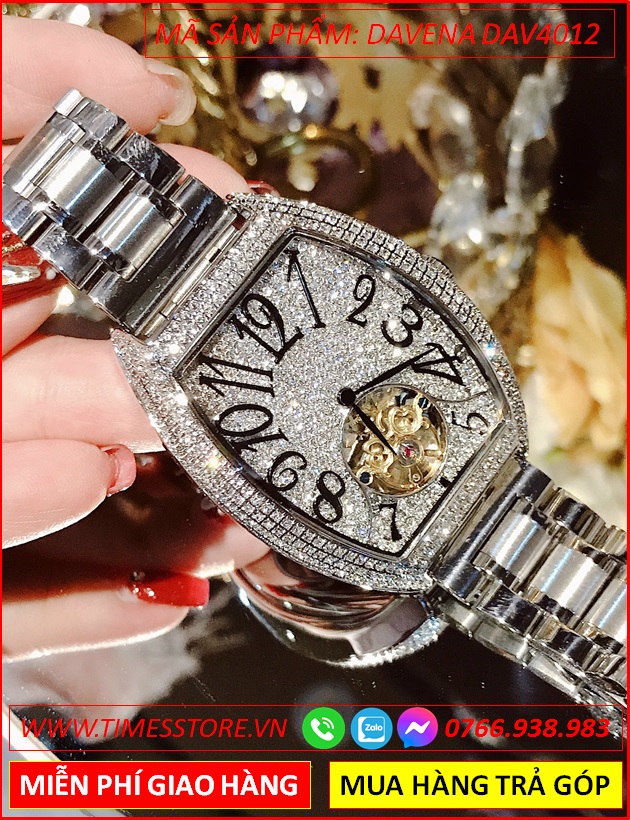 set-dong-ho-nam-davena-automatic-mat-oval-dinh-da-swarovski-silver-day-kim-loai-dep-gia-re-timesstore-vn