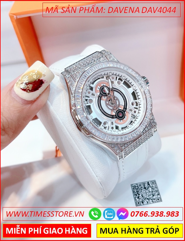 set-dong-ho-nu-davena-automatic-mat-tron-dinh-da-swarovski-silver-day-da-trang-dep-gia-re-timesstore-vn