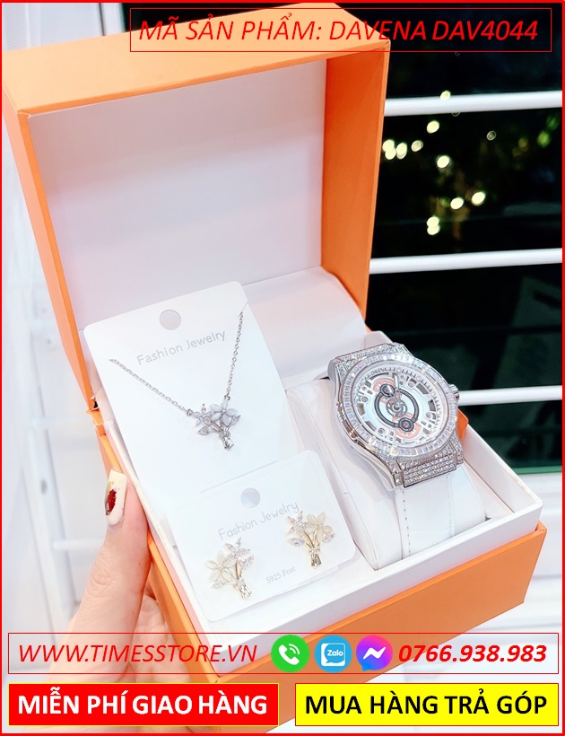 set-dong-ho-nu-davena-automatic-mat-tron-dinh-da-swarovski-silver-day-da-trang-dep-gia-re-timesstore-vn